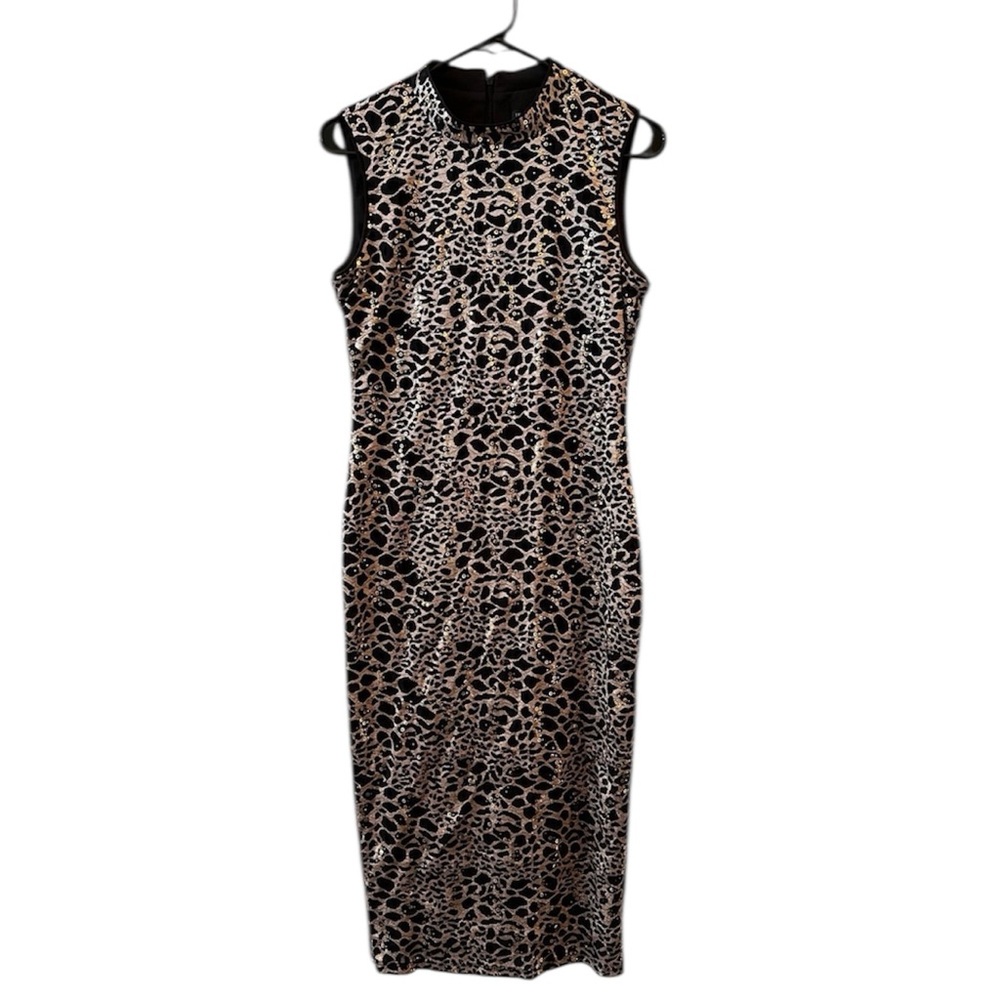 INC Leopard Print Sleeveless Dress w/ Sequins NWOT